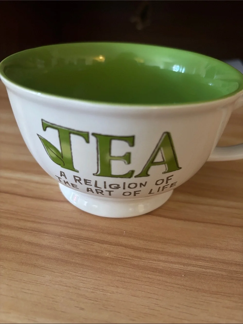Pier 1 White Ceramic Mug with Black Logo